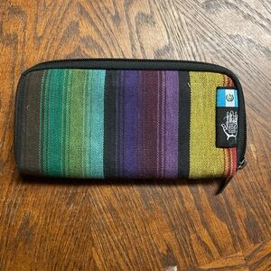 Colorful Striped Zipper Wallet